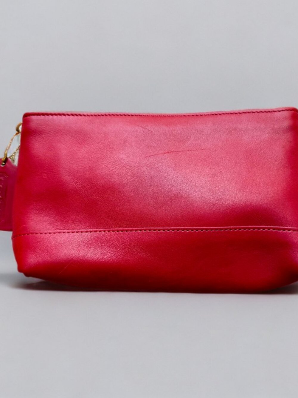 Coach Black Leather Cosmetic Case Pouch USA